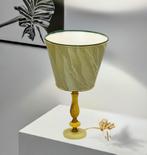 Vintage Tafellamp – Groen/Bruin Marmer & Messing – Tijdloze, Art deco lamp, Hollywood Regency, Ophalen of Verzenden, Nvt, Minder dan 50 cm