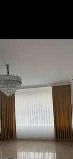 Wave gordijn+overgordijn bruin, Huis en Inrichting, Bruin, 200 cm of meer, Ophalen of Verzenden, Zo goed als nieuw