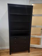 HEMNES Ikea vitrine kast zwart, Huis en Inrichting, Kasten | Vitrinekasten, Ophalen, Gebruikt, 50 tot 100 cm, Met lade(s)