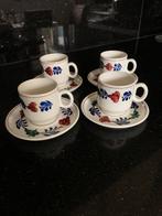 4 Boerenbont kop en schotel, nova, Huis en Inrichting, Keuken | Servies, Ophalen of Verzenden, Zo goed als nieuw, Kop(pen) en/of Schotel(s)