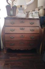 Massief eiken ladenkast gebogen zijden en laden uit 1800!, Antiek en Kunst, Ophalen