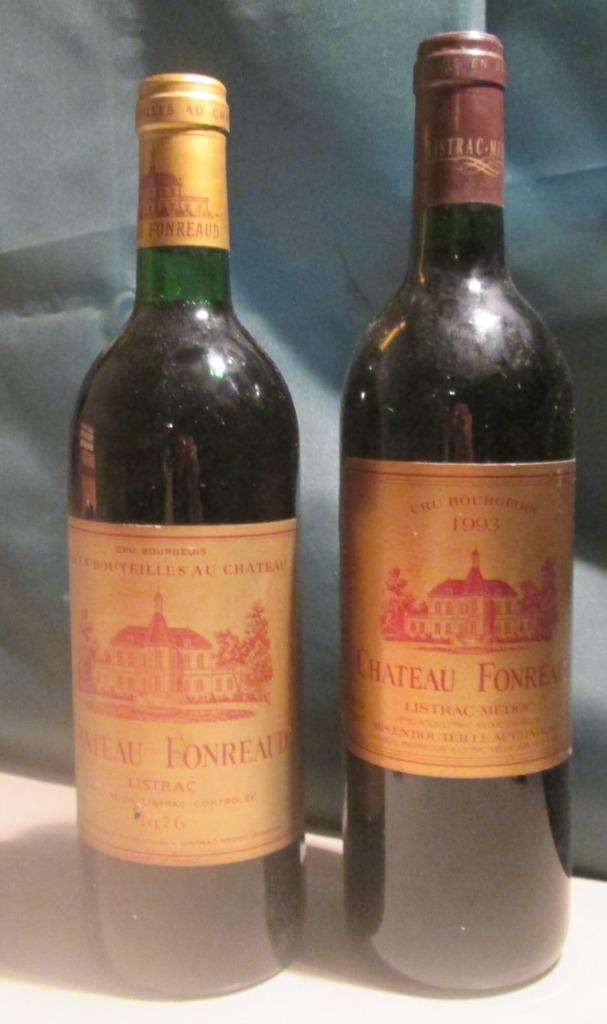 2x Chateau Fonreaud - Listrac-Medoc - 1976 / 1993, Verzamelen, Wijnen, Zo goed als nieuw, Rode wijn, Frankrijk, Vol, Ophalen of Verzenden
