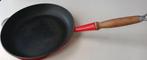 Cousances voorloper Le creuset gietijzeren koekenpan,28cm, Ophalen, Gebruikt, Gietijzer, Keramische plaat