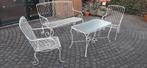 oud tuinset tafel bank twee stoelen., Tuin en Terras, Tuinsets en Loungesets, Ophalen, 4 zitplaatsen, Gebruikt, Bank