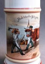 Om 1850 - 1900 Bierpint Bier Pint Slagerij Gilde Genootschap, Antiek en Kunst, Ophalen of Verzenden