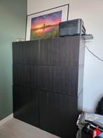 IKEA BESTA kastjes zwart lappviken houtnerf patroon 4 stuks, Huis en Inrichting, Kasten | Dressoirs, Ophalen, Gebruikt, 25 tot 50 cm