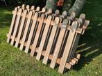 Hardhouten laag tuinhek ruim 20 meter, 80cm hoog, met deur, Ophalen, Gebruikt, Hout, Tuinhek