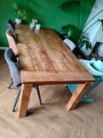 Eikenhouten eettafel 200 x 100 x 77, Ophalen, 200 cm of meer, 50 tot 100 cm, Zo goed als nieuw