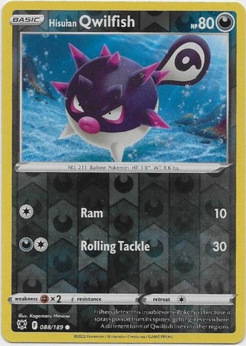 Astral Radiance,  Hisuian Qwilfish [reverse] 88/196, Hobby en Vrije tijd, Verzamelkaartspellen | Pokémon, Nieuw, Losse kaart, Verzenden
