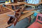 Antieke houten roeimachine sport gym fitness top decoratie, Ophalen
