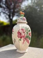 Handbeschilderde Antieke Dekselvaas, Ophalen of Verzenden