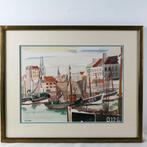 Robert Liard (1911-1988) - De haven van Oostende, Antiek en Kunst, Kunst | Schilderijen | Klassiek, Ophalen of Verzenden