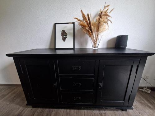 mooie dressoir kast | Landelijk | zwart hout, Huis en Inrichting, Kasten | Dressoirs, Gebruikt, 50 tot 75 cm, Met lade(s), Met deur(en)