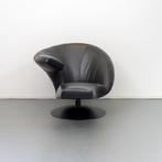 1x Leolux Parabolica Fauteuil Links Zwart Leer - Zwart Frame, Huis en Inrichting, 125 tot 150 cm, Ophalen of Verzenden, Zo goed als nieuw