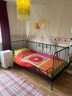 Meisjes éénpersoonsbed - zwart staal 90 x 200, Huis en Inrichting, Slaapkamer | Bedden, 90 cm, Eenpersoons, Zwart, Ophalen of Verzenden