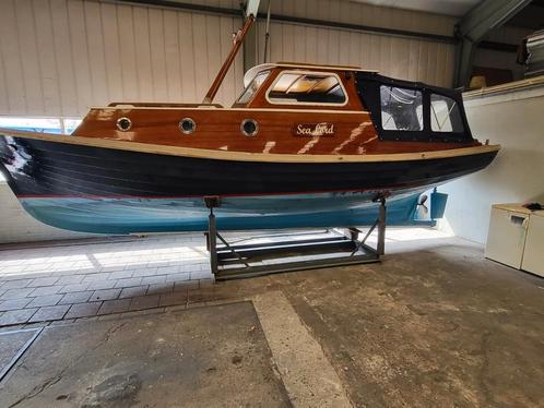 Overnaadse houten Classic motorsloep, Watersport en Boten, Sloepen, Gebruikt, 10 tot 30 pk, 6 meter of meer, Binnenboordmotor
