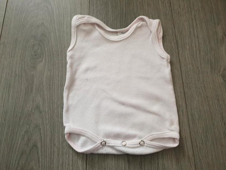 Zacht roze badstoffen mouwloze romper maat 68 ~ TH2035, Kinderen en Baby's, Babykleding | Maat 68, Gebruikt, Meisje, Nacht- of Onderkleding