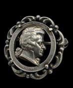 Zilveren  Broche  Mozart, Verzenden, Zilver, Broche