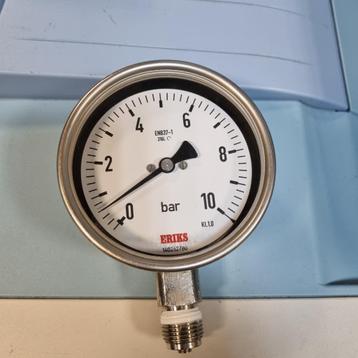 Grote professionele manometer drukmeter 0-10 bar 1/2 duims a