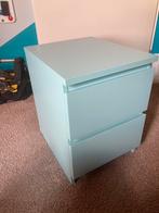 IKEA MALM ladekast nachtjast licht blauw, Huis en Inrichting, Slaapkamer | Nachtkastjes, Ophalen, Minder dan 45 cm, 55 tot 70 cm