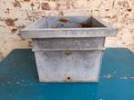 Brocante zinken bloembak/plantenbak/allegonda, Rond, Ophalen of Verzenden, Metaal, Minder dan 40 cm