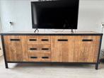 Dressoir industrieel tiek hout, Ophalen, Zo goed als nieuw, 25 tot 50 cm, 200 cm of meer