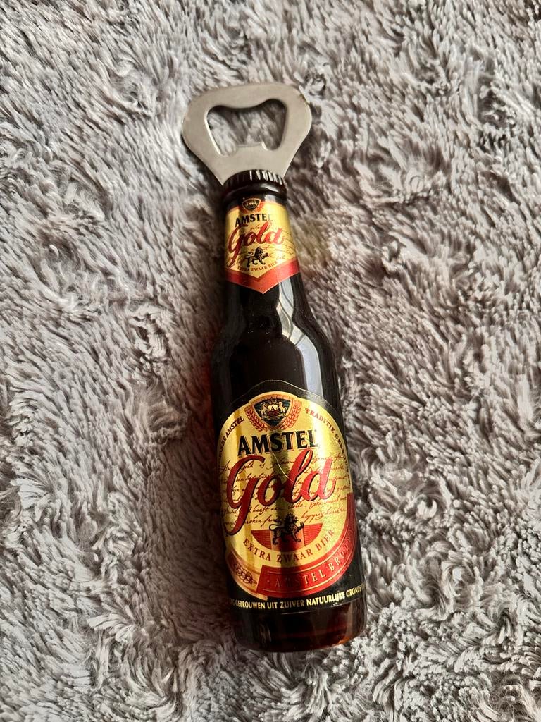 Amstel Gold bieropener in flesvorm, Ophalen of Verzenden, Gebruikt, Flesopener, Amstel