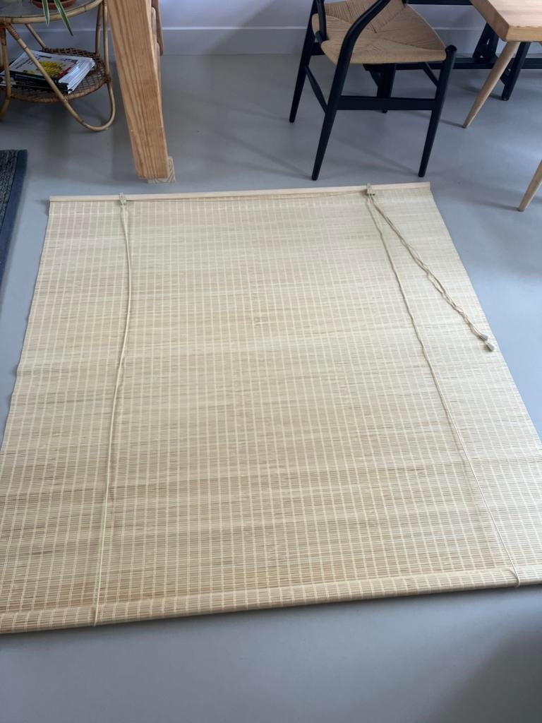 Bamboe rolgordijn 140x150 cm, Ophalen, Zo goed als nieuw, Beige, 100 tot 150 cm