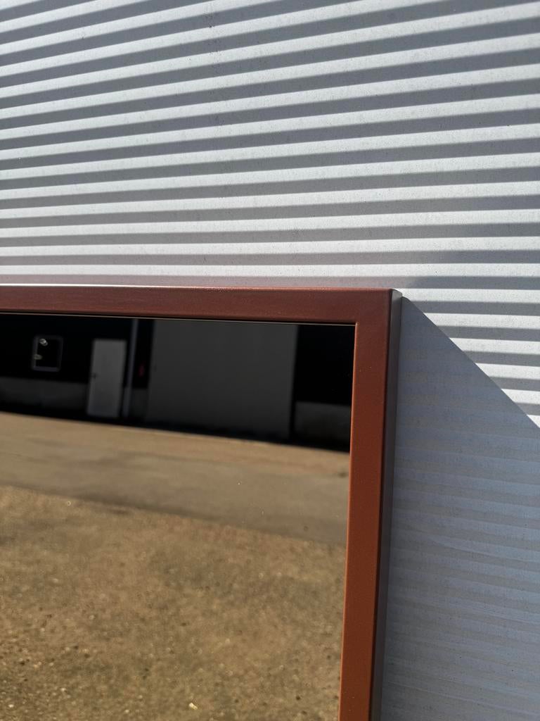 Industriële Spiegel Brons 120x100 | Stalen Frame, Huis en Inrichting, Woonaccessoires | Spiegels, Ophalen, 100 tot 150 cm, Zo goed als nieuw