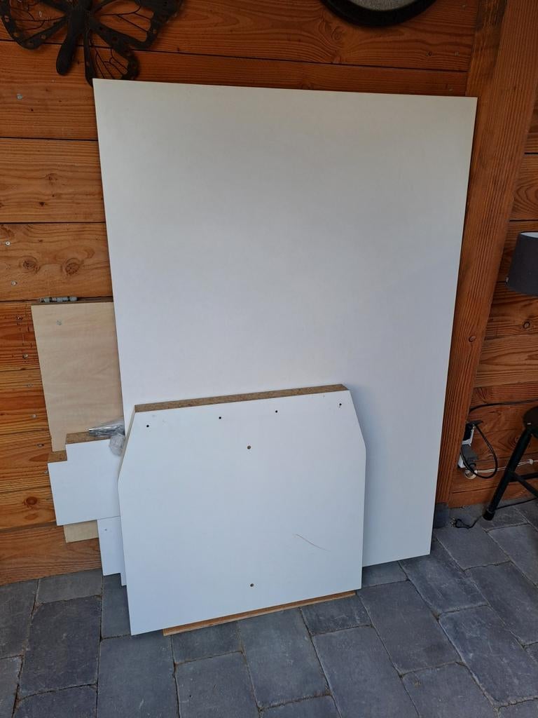 Eettafel wit, Huis en Inrichting, Tafels | Eettafels, Ophalen, Gebruikt, Rechthoekig, 50 tot 100 cm