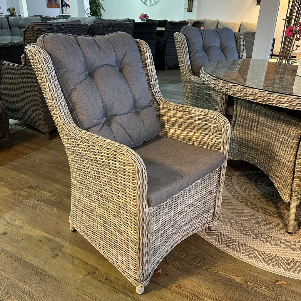 Mooie ronde Tuinset – Wicker – incl hoes & dikke kussens, Tuin en Terras, Verzenden, ., Zo goed als nieuw, .