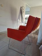 Set 3 superleuke design fauteuils oranje, lichtoranje, rood, Minder dan 50 cm, Gebruikt, Design strak warm gezellig stijlvol stof