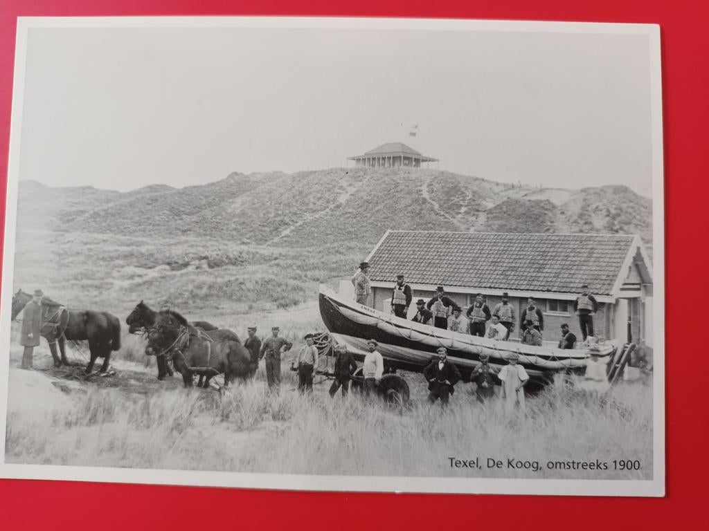 Texel de Koog, omstreeks 1900 uitgave KNRM 1980, Verzamelen, Ophalen of Verzenden, Voor 1920, Ongelopen, Waddeneilanden
