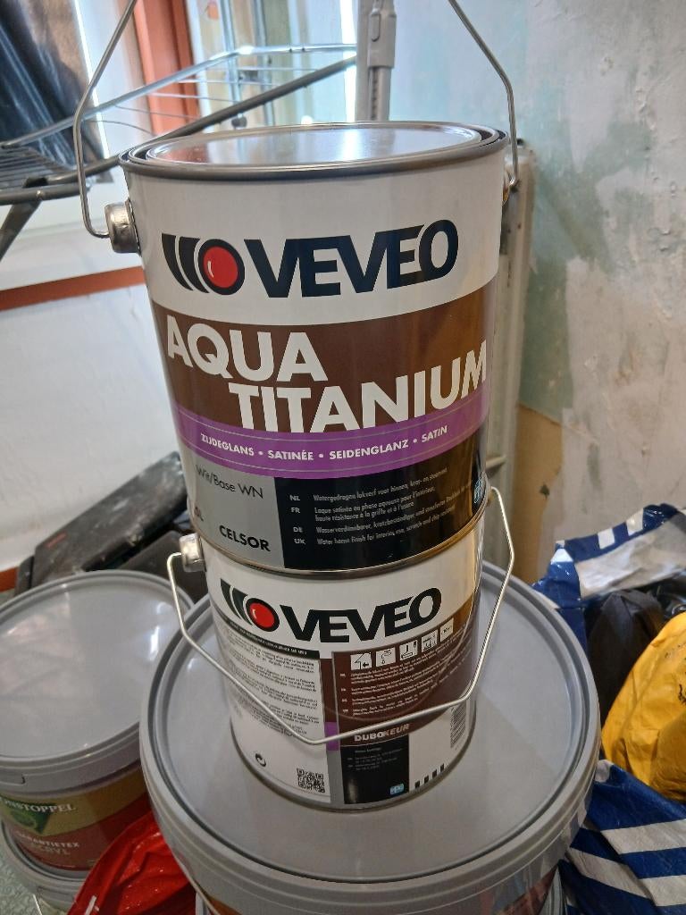 Lak Veveo Aqua Titanium, Doe-het-zelf en Verbouw, Verf, Beits en Lak, Ophalen, Wit, Nieuw, Lak