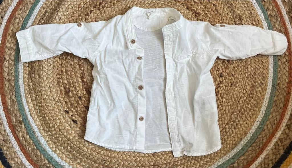 Witte blouse maat 68 H&M, Ophalen, Gebruikt, Jongetje, Overhemdje of Bloesje