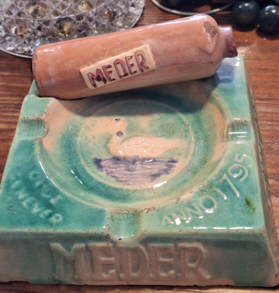 Antieke Meder Jenever Asbak met Eend - Anno 1795, Antiek en Kunst, Antiek | Keramiek en Aardewerk, Ophalen of Verzenden
