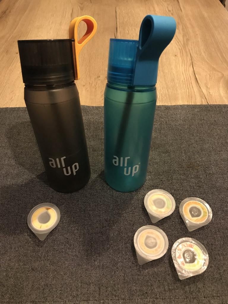 Air up drinkfles Zwart en Twist Ocean blue, Ophalen of Verzenden, Zo goed als nieuw