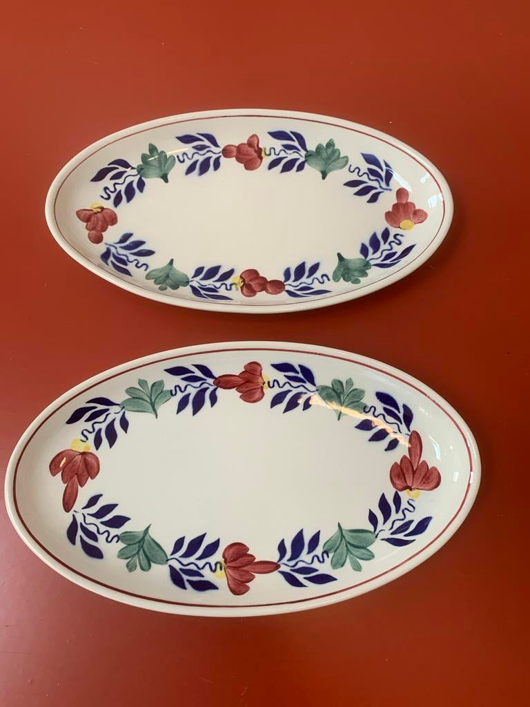 2 ovale belegschaaltjes Boerenbont Villeroy en Boch, Antiek en Kunst, Ophalen of Verzenden