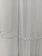 Bruidssluier ivoor 67/93 cm, Ophalen of Verzenden, Zo goed als nieuw, Wit, Accessoires