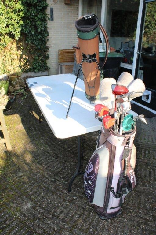 Complete golfset met 2 tassen en 16 clubs en ballen raper, Ophalen, Gebruikt, Set, Ping
