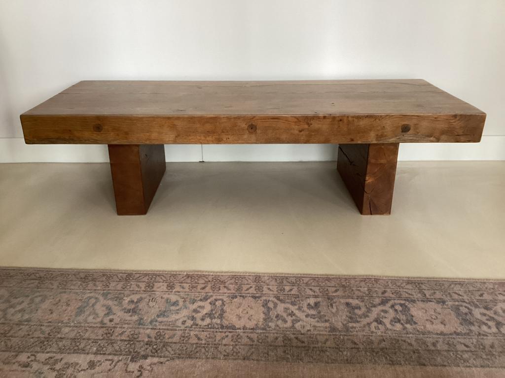 Eiken Houten salontafel, Ophalen, Gebruikt, 100 tot 150 cm, Eikenhout