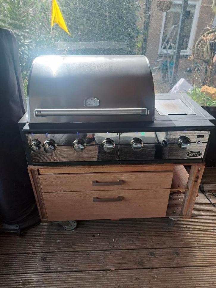Boretti Ligorio Top BBQ Inbouw Gasbarbecue hard houten kar, Tuin en Terras, Gasbarbecues, Gebruikt, Ophalen of Verzenden