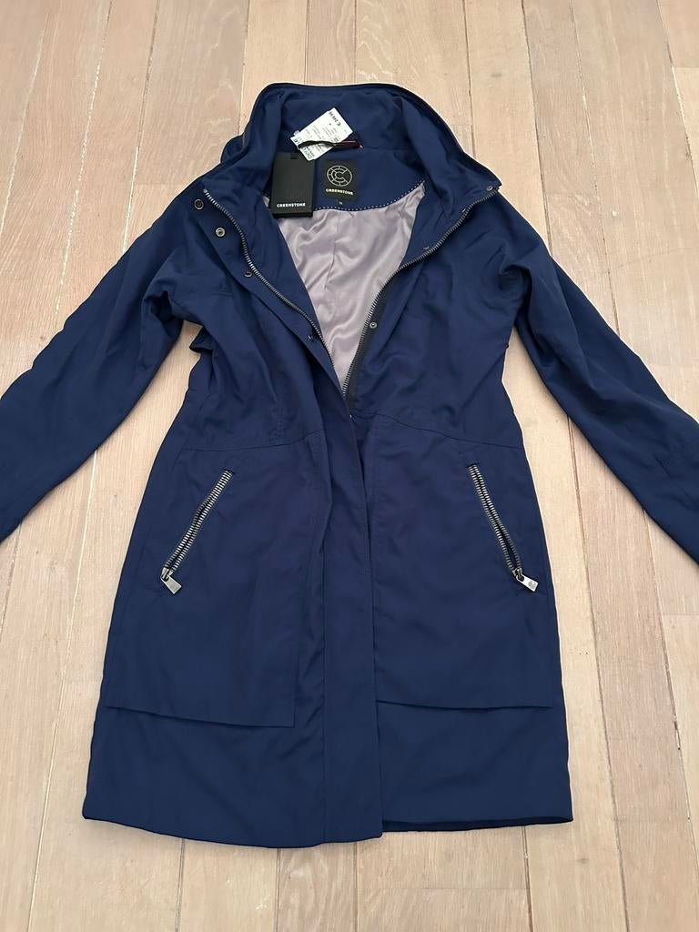 Nieuwe Creenstone jas – donkerblauw – maat 36 met capuchon., Ophalen of Verzenden, Nieuw, Maat 36 (S), Blauw