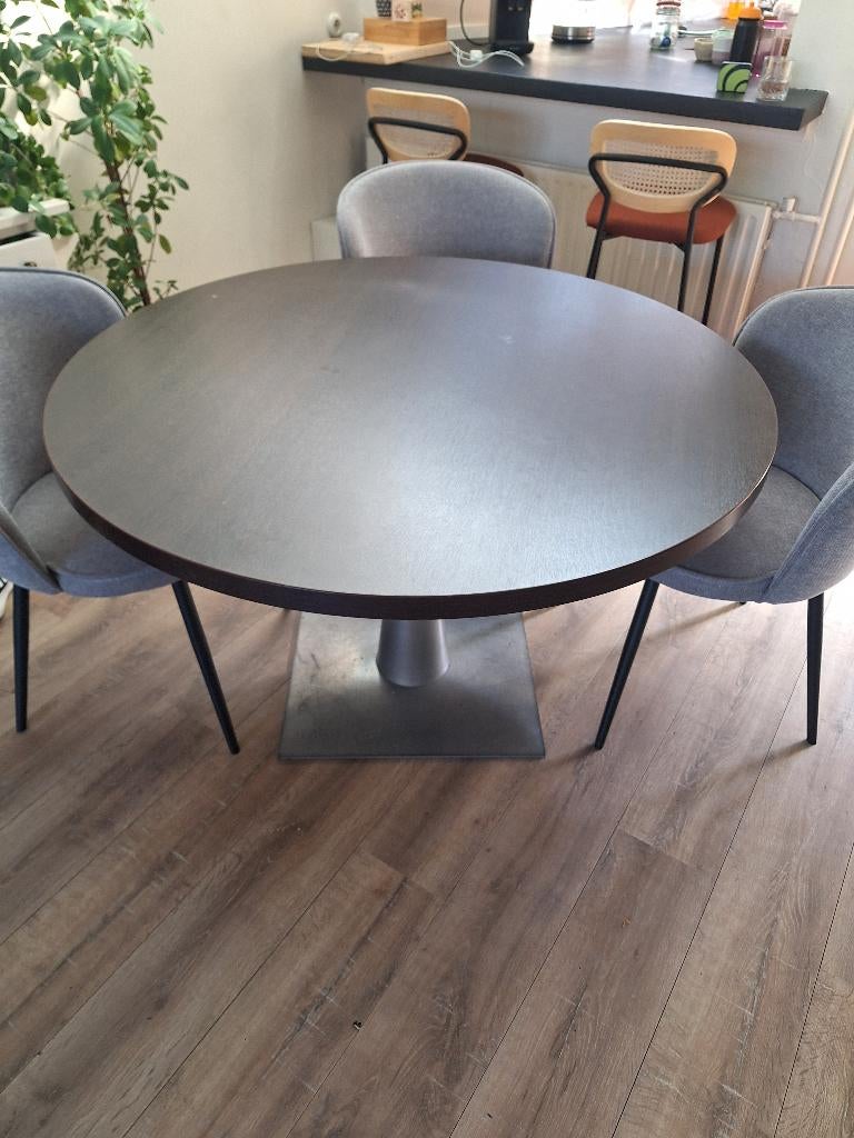 Keukentafel met industriële poot, Huis en Inrichting, Tafels | Eettafels, Ophalen, Gebruikt, 50 tot 100 cm, 100 tot 150 cm