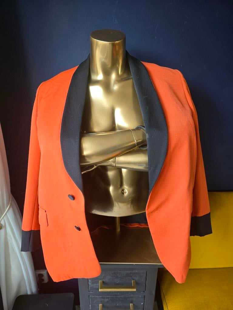 Oranje met zwarte colbert blazer XXL, Ophalen of Verzenden, Overige maten, Oranje