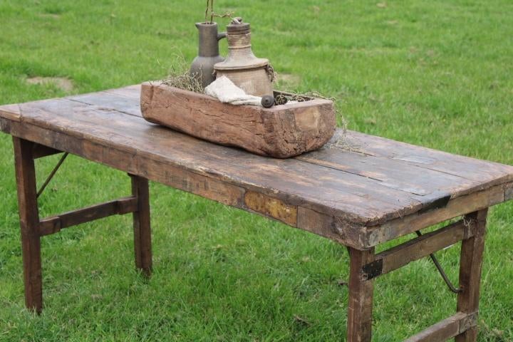markttafel oud en authentiek landelijk inklapbaar, Ophalen