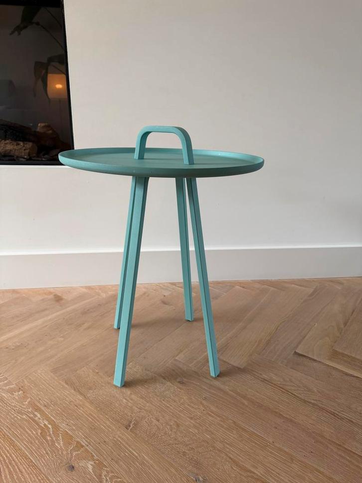 Montis Tor bijzettafel - Turquoise, Huis en Inrichting, Tafels | Bijzettafels, Zo goed als nieuw, Rond, 45 tot 60 cm, Minder dan 55 cm
