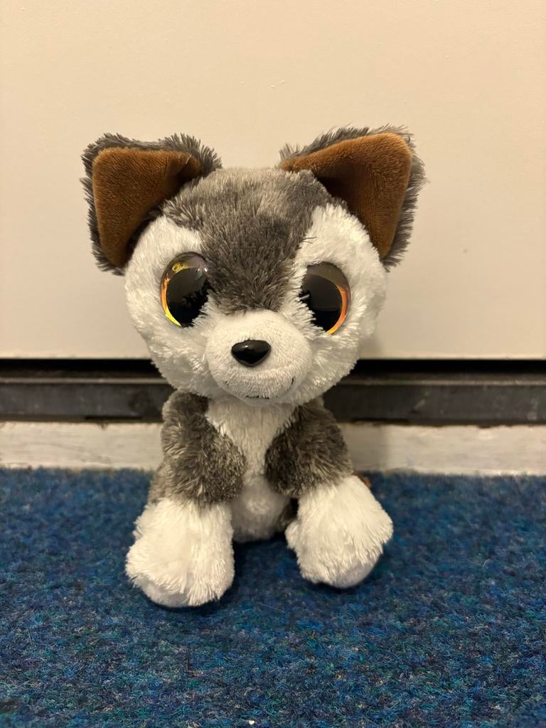 Schattige Ty Beanie Boo Husky Knuffel - Zo goed als nieuw, Ophalen, Grijs, Hond, Zo goed als nieuw