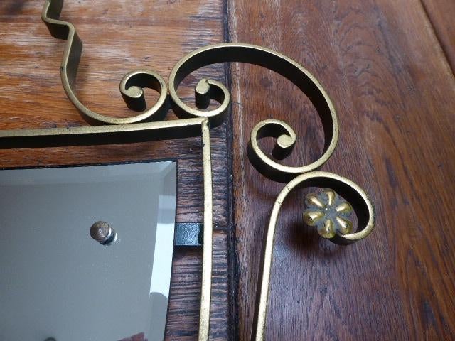 Vintage metalen spiegel, Ophalen, Overige vormen, Minder dan 50 cm, Minder dan 100 cm