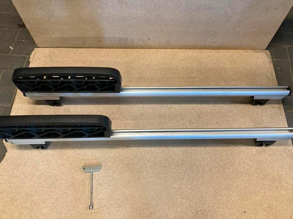 BMW 5 serie E53 dakdragers met ski houder, mist 1 afdekkapje, Auto diversen, Dakdragers, Ophalen, Gebruikt